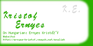 kristof ernyes business card